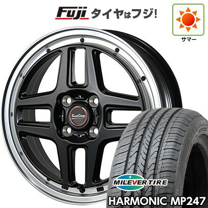 【新品 軽自動車】エブリイワゴン 夏タイヤ ホイール4本セット 165/50R15 ミレバー ハーモニック MP247(限定) ブレスト ビートステージ WT-C 5J 15インチ(送料無料)