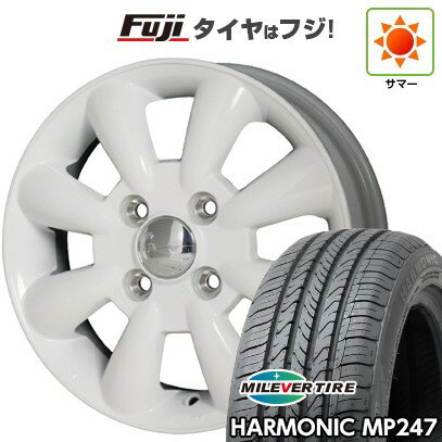 【新品 軽自動車】エブリイワゴン 夏タイヤ ホイール4本セット 165/50R15 ミレバー ハーモニック MP247(限定) ホットスタッフ ララパーム KC-8 15インチ(送料無料) サマータイヤ