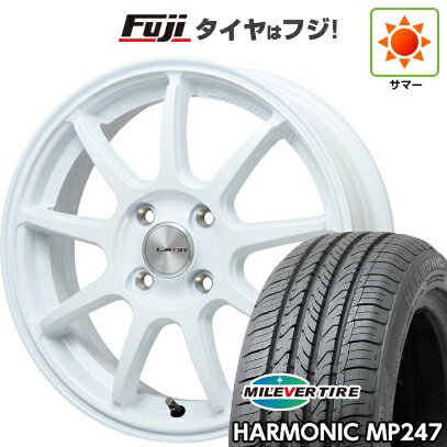 【新品 軽自動車】 夏タイヤ ホイール4本セット 165/55R14 ミレバー ハーモニック MP247(限定) レアマイスター LMスポーツ LM-QR ホワイト 4.5J 14インチ(送料無料)