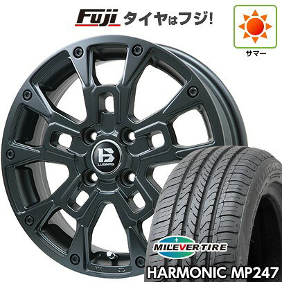 【新品 軽自動車】エブリイワゴン 夏タイヤ ホイール4本セット 165/50R15 ミレバー ハーモニック MP247(限定) ビッグウエイ B-LUGNAS BRD(マットブラック) 4.5J 15インチ(送料無料)