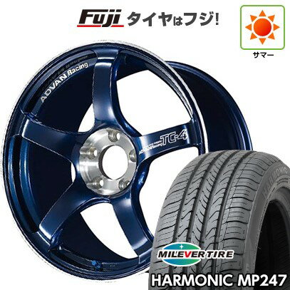 【新品 軽自動車】エブリイワゴン 夏タイヤ ホイール4本セット 165/50R15 ミレバー ハーモニック MP247(限定) ヨコハマ アドバンレーシング TC4 SE 15インチ(送料無料) サマータイヤ