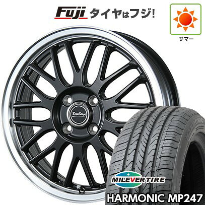 【新品 軽自動車】エブリイワゴン 夏タイヤ ホイール4本セット 165/50R15 ミレバー ハーモニック MP247(限定) ブレスト ビートステージ MT-C 4.5J 15インチ(送料無料)