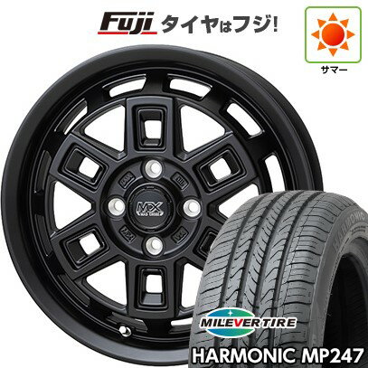 【新品 軽自動車】エブリイワゴン 夏タイヤ ホイール4本セット 165/50R15 ミレバー ハーモニック MP247(限定) ホットスタッフ マッドクロス アイヴァー 4.5J 15インチ(送料無料)