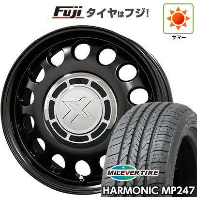 【新品 軽自動車】エブリイワゴン 夏タイヤ ホイール4本セット 165/50R15 ミレバー ハーモニック MP247(限定) コスミック クロスブラッド スティール 15インチ(送料無料) サマータイヤ