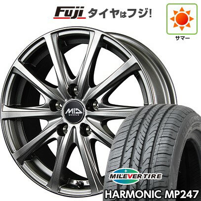 【新品国産車用5穴114.3】 夏タイヤ ホイール4本セット 205/65R16 ミレバー ハーモニック MP247(限定) MID WHEELS V25 メタリックグレー 6.5J 16インチ(送料無料)