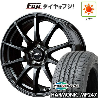 【新品国産車用5穴114.3】 夏タイヤ ホイール4本セット 205/65R16 ミレバー ハーモニック MP247(限定) MID WHEELS スタッグ ストロングガンメタ 6.5J 16インチ(送料無料)