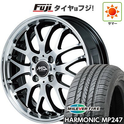 【新品 軽自動車】エブリイワゴン 夏タイヤ ホイール4本セット 165/50R15 ミレバー ハーモニック MP247(限定) MID WHEELS エグゼ10 Vセレクション 4.5J 15インチ(送料無料)