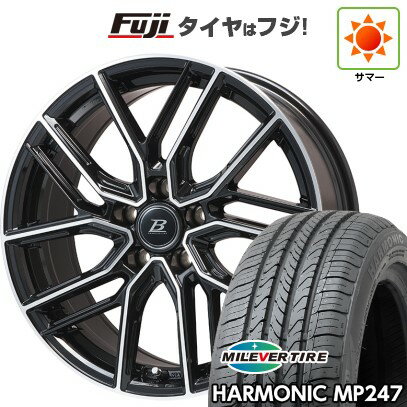 【新品国産車用5穴114.3】 夏タイヤ ホイール4本セット 205/65R16 ミレバー ハーモニック MP247(限定) ブランドルライン ヴァレーゼ ブラックポリッシュ 6.5J 16インチ(送料無料)