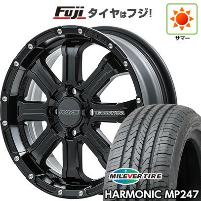 【新品 軽自動車】エブリイワゴン 夏タイヤ ホイール4本セット 165/50R15 ミレバー ハーモニック MP247(限定) RAYS レイズ デイトナ FDX-K 15インチ(送料無料) サマータイヤ