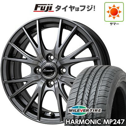 【新品 軽自動車】エブリイワゴン 夏タイヤ ホイール4本セット 165/50R15 ミレバー ハーモニック MP247(限定) ホットスタッフ エクシーダー E05II 4.5J 15インチ(送料無料)