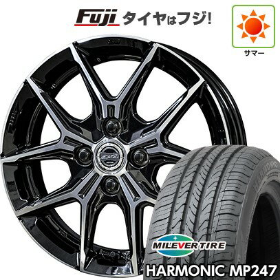【新品 軽自動車】エブリイワゴン 夏タイヤ ホイール4本セット 165/50R15 ミレバー ハーモニック MP247(限定) 共豊 スマック +EK M1 4.5J 15インチ(送料無料)