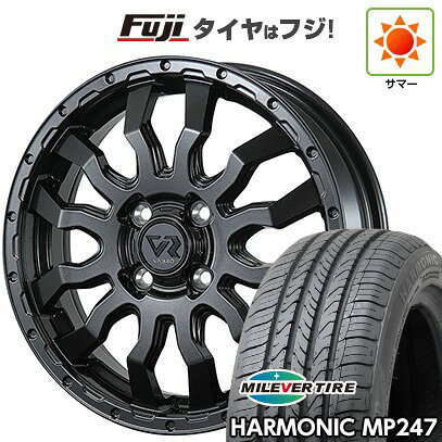 【新品 軽自動車】エブリイワゴン 夏タイヤ ホイール4本セット 165/50R15 ミレバー ハーモニック MP247(限定) トピー ヴァブロ RR-01 4.5J 15インチ(送料無料)