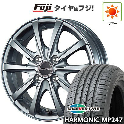 【新品 軽自動車】エブリイワゴン 夏タイヤ ホイール4本セット 165/50R15 ミレバー ハーモニック MP247(限定) ブリヂストン バルミナ LS10 4.5J 15インチ(送料無料)