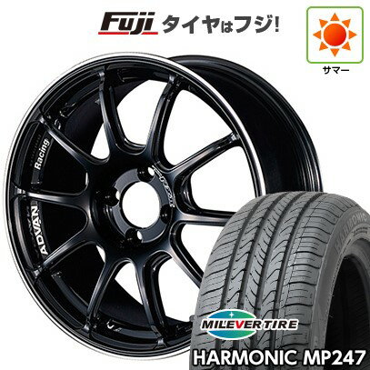 【新品 軽自動車】エブリイワゴン 夏タイヤ ホイール4本セット 165/50R15 ミレバー ハーモニック MP247(限定) ヨコハマ アドバンレーシング RZII 15インチ(送料無料) サマータイヤ