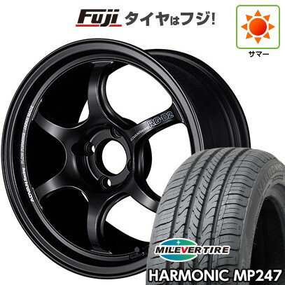 【新品 軽自動車】エブリイワゴン 夏タイヤ ホイール4本セット 165/50R15 ミレバー ハーモニック MP247(限定) ヨコハマ アドバンレーシング RG-DII 15インチ(送料無料) サマータイヤ