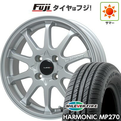【新品国産車用4穴100】 夏タイヤ ホイール4本セット 185/55R16 ミレバー ハーモニック MP270(限定) レアマイスター LMスポーツLM-10R(メタリックシルバー) 16インチ(送料無料)