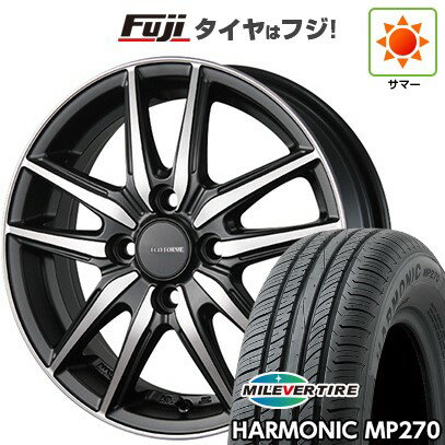 【新品国産車用4穴100】 夏タイヤ ホイール4本セット 185/55R16 ミレバー ハーモニック MP270(限定) ブリヂストン エコフォルム CRS20 16インチ(送料無料)