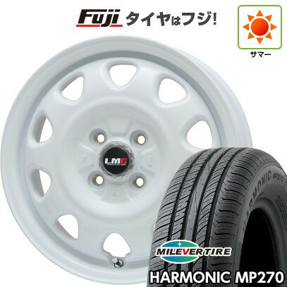 【新品 軽自動車】ハスラー デリカミニ(4WD) 夏タイヤ ホイール4本セット 165/60R15 ミレバー ハーモニック MP270(限定) レアマイスター LMG OFF-STYLE(ホワイト) 15インチ(送料無料) サマータイヤ