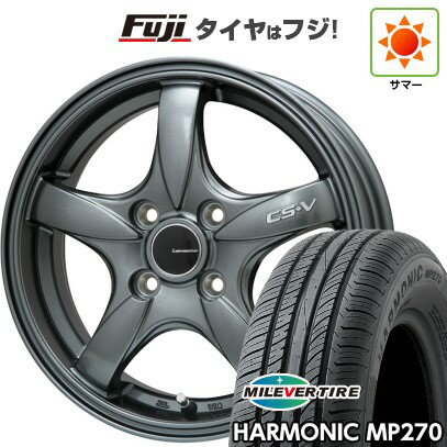 【新品国産車用4穴100】 夏タイヤ ホイール4本セット 185/55R16 ミレバー ハーモニック MP270(限定) レアマイスター CS-V(ガンメタ) 16インチ(送料無料)