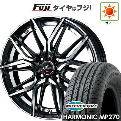 【新品国産車用4穴100】 夏タイヤ ホイール4本セット 185/55R15 ミレバー ハーモニック MP270(限定) WEDS ウェッズ レオニス LM 15インチ(送料無料)