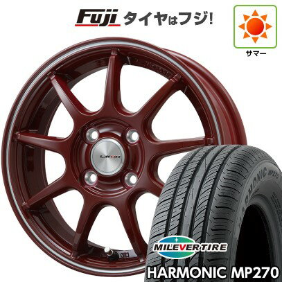 【新品 軽自動車】ハスラー デリカミニ(4WD) 夏タイヤ ホイール4本セット 165/60R15 ミレバー ハーモニック MP270(限定) レアマイスター LMスポーツ LM-QR レッド/ラインポリッシュ 5J 15インチ(送料無料)