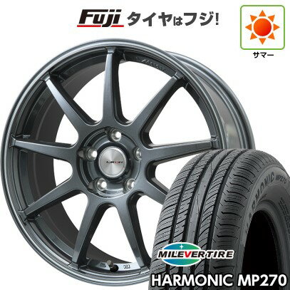 【新品国産車用5穴114.3】 夏タイヤ ホイール4本セット 215/60R16 ミレバー ハーモニック MP270(限定) レアマイスター LMスポーツLM-QR ガンメタ/ラインポリッシュ 16インチ(送料無料)