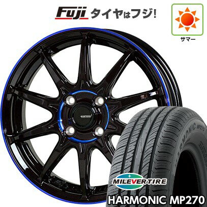 【新品国産車用4穴100】 夏タイヤ ホイール4本セット 185/55R15 ミレバー ハーモニック MP270(限定) ホットスタッフ ジースピード P-05R 15インチ(送料無料)