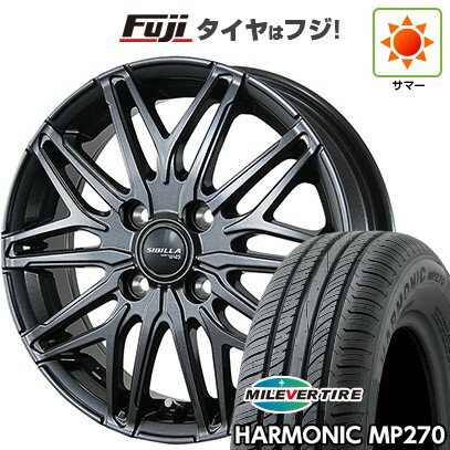 【新品国産4穴100車】 夏タイヤ ホイール4本セット 185/55R15 ミレバー ハーモニック MP270(限定) トピー シビラ NEXT W45 15インチ(送料無料)