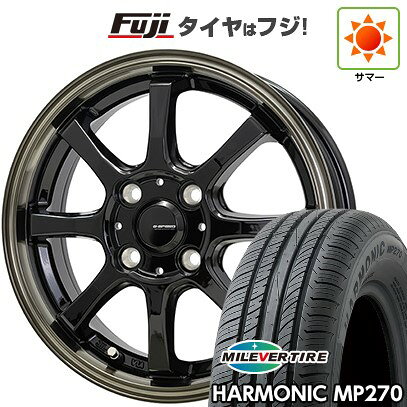 【新品国産車用4穴100】 夏タイヤ ホイール4本セット 185/55R15 ミレバー ハーモニック MP270(限定) ホットスタッフ ジースピード P-08 5.5J 15インチ(送料無料)