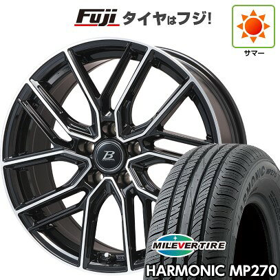 【新品国産車用5穴114.3】 夏タイヤ ホイール4本セット 215/65R16 ミレバー ハーモニック MP270(限定) ブランドルライン ヴァレーゼ ブラックポリッシュ 6.5J 16インチ(送料無料)