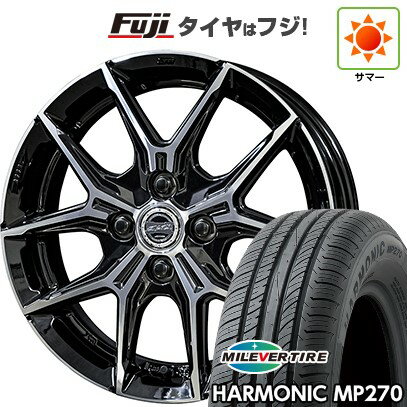 【新品国産4穴100車】 夏タイヤ ホイール4本セット 185/55R15 ミレバー ハーモニック MP270(限定) 共豊 スマック +EK M1 15インチ(送料無料) サマータイヤ