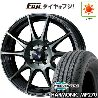 【新品国産車用4穴100】 夏タイヤ ホイール4本セット 185/55R15 ミレバー ハーモニック MP270(限定) WEDS ウェッズスポーツ SA-25R 6J 15インチ(送料無料)