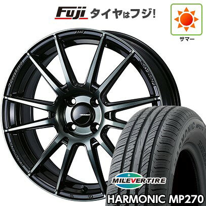 【新品国産車用4穴100】 夏タイヤ ホイール4本セット 185/55R15 ミレバー ハーモニック MP270(限定) WEDS ウェッズスポーツ SA-62R 6J 15インチ(送料無料)