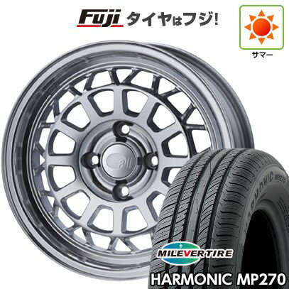 【新品国産車用4穴100】 夏タイヤ ホイール4本セット 185/55R15 ミレバー ハーモニック MP270(限定) ENKEI エンケイ allシリーズ オールナイン 15インチ(送料無料)