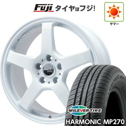 【新品 軽自動車】ハスラー デリカミニ(4WD) 夏タイヤ ホイール4本セット 165/60R15 ミレバー ハーモニック MP270(限定) レアマイスター LMスポーツ LM-05R(ホワイト) 5J 15インチ(送料無料)