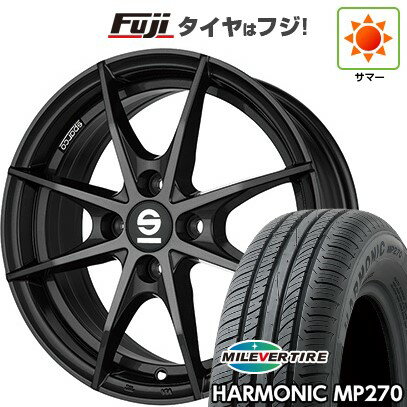 【新品国産車用4穴100】 夏タイヤ ホイール4本セット 185/55R16 ミレバー ハーモニック MP270(限定) OZ SPARCO トロフェオ 16インチ(送料無料)