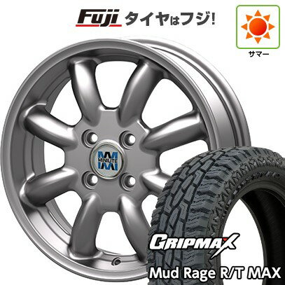 【新品 軽自動車】軽トラ 夏タイヤ ホイール4本セット 145R14C 85/83Q グリップマックス マッドレイジR/T MAX RWL(限定) ミニライト 4.5J 14インチ(送料無料)