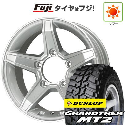 【新品】ジムニー 夏タイヤ ホイール4本セット 195R16C 104/102Q ダンロップ グラントレック MT2 プレミックス エステラ(シルバー/リムポリッシュ) 5.5J 16インチ(送料無料)