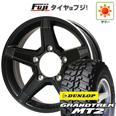 【新品】ジムニー 夏タイヤ ホイール4本セット 195R16C 104/102Q ダンロップ グラントレック MT2 プレミックス エステラ(マットブラック/リムポリッシュ) 5.5J 16インチ(送料無料)
