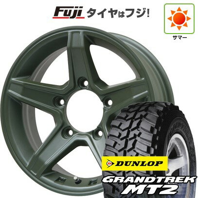 【新品】ジムニー 夏タイヤ ホイール4本セット 195R16C 104/102Q ダンロップ グラントレック MT2 プレミックス エステラ(オリーブグリーン) 5.5J 16インチ(送料無料)