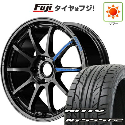 【パンク保証付き】【新品国産車用5穴100】 夏タイヤ ホイール4本セット 215/40R18 ニットー NT555 G2 RAYS レイズ グラムライツ 57NR SPEC-M 18インチ(送料無料)
