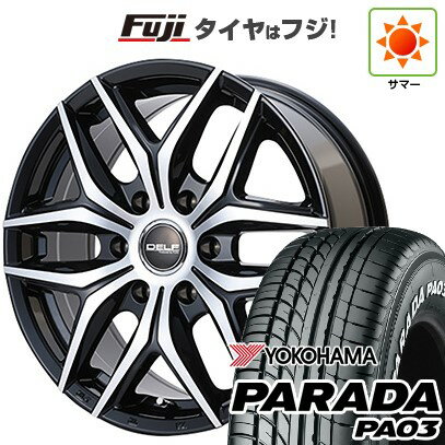 【新品】ハイエース200系 夏タイヤ ホイール4本セット 225/50R18 107/105H ヨコハマ PARADA PA03 ホワイトレター フレックス デルフ ゼロワン DF-01 18インチ(送料無料) サマータイヤ