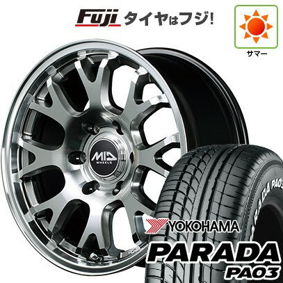 【新品】ハイエース200系 夏タイヤ ホイール4本セット 215/60R17 109/107S ヨコハマ PARADA PA03 ホワイトレター MID WHEELS MID EXCLUSIVE 028FX 17インチ(送料無料) サマータイヤ