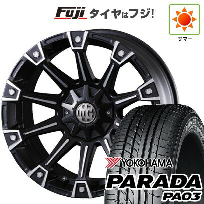 【新品】ハイエース200系 夏タイヤ ホイール4本セット 225/50R18 107/105H ヨコハマ PARADA PA03 ブラックレター クリムソン マーテルギア(MG) モンスター 18インチ(送料無料) サマータイヤ