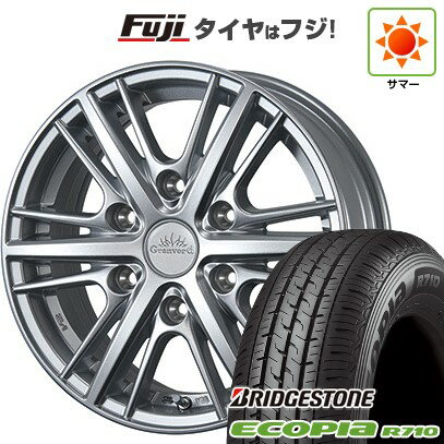 【新品】ハイエース200系 夏タイヤ ホイール4本セット 195/80R15 107/105N ブリヂストン エコピア R710 TWS グランヴァード HC1 6J 15インチ(送料無料)