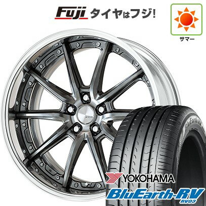 【パンク保証付き】【新品国産5穴114.3車】 夏タイヤ ホイール4本セット 225/55R19 ヨコハマ ブルーアース RV-03 WORK ワーク ランベック LS10 19インチ(送料無料) サマータイヤ