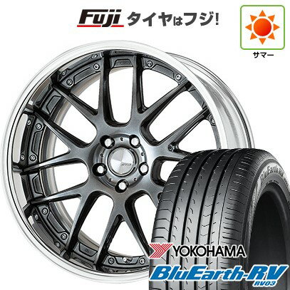 【パンク保証付き】【新品国産5穴114.3車】 夏タイヤ ホイール4本セット 225/55R19 ヨコハマ ブルーアース RV-03 WORK ワーク ランベック LM7 19インチ(送料無料) サマータイヤ