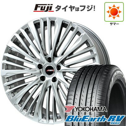 【パンク保証付き】【新品国産車用5穴114.3】 夏タイヤ ホイール4本セット 225/50R18 ヨコハマ ブルーアース RV-03 プレミックス MER-X(ハイパーシルバー) 18インチ(送料無料)
