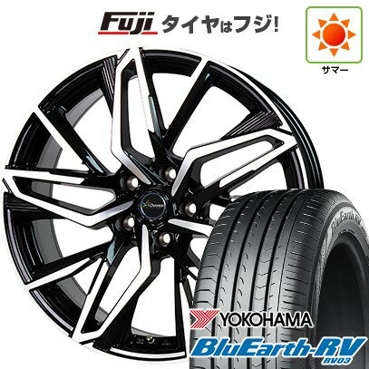 【パンク保証付き】【新品国産5穴114.3車】 夏タイヤ ホイール4本セット 215/45R18 ヨコハマ ブルーアース RV-03 ホットスタッフ クロノス CH-112 18インチ(送料無料) サマータイヤ