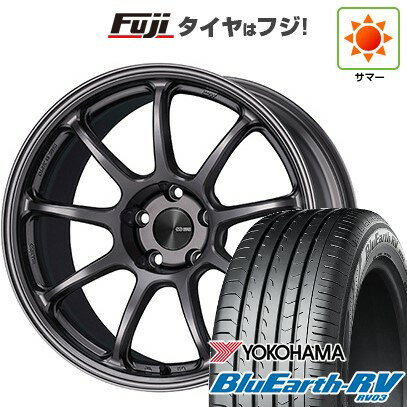 【パンク保証付き】【新品国産車用5穴114.3】 夏タイヤ ホイール4本セット 215/50R17 ヨコハマ ブルーアース RV-03 ENKEI エンケイ PF09 17インチ(送料無料)
